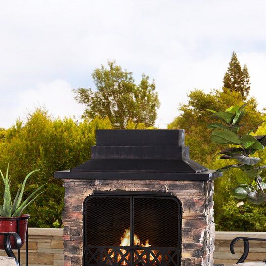Pirtle Steel Wood Burning Outdoor Fireplace