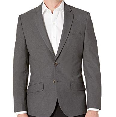 Men's Long-Sleeve Button-Front Slim-fit Stretch Blazer