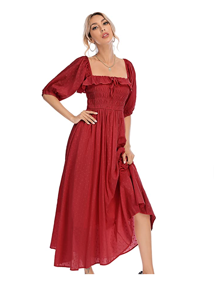 Ruffled Flowy Long Dress