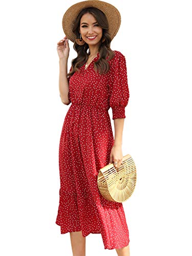 Puff Sleeve With Ruffle Hem Dress