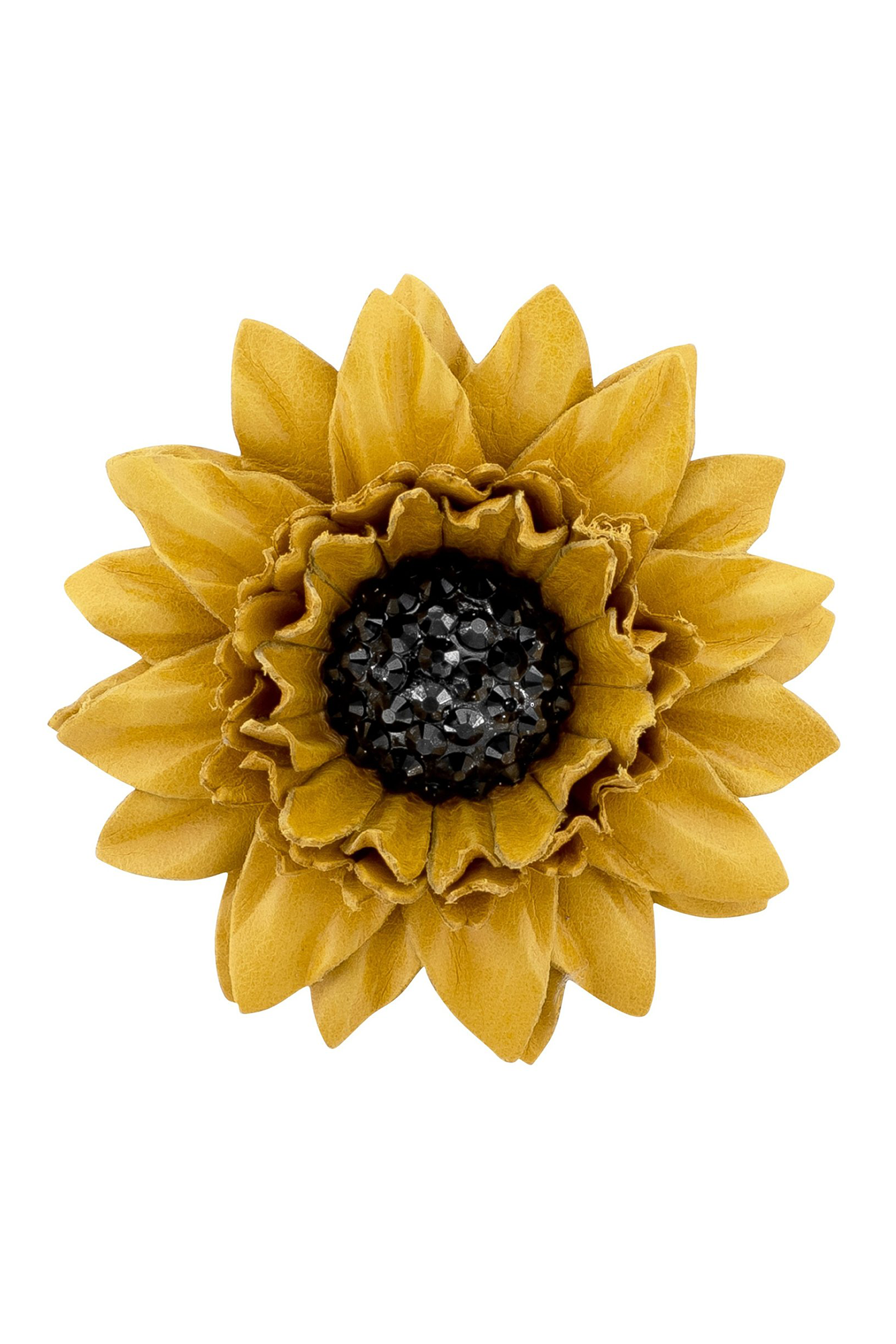 Leather Sunflower Pin