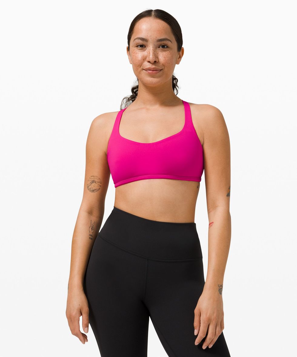Lululemon light pink sports bra size 4  Pink sports bra, Sports bra, Sports  bra design