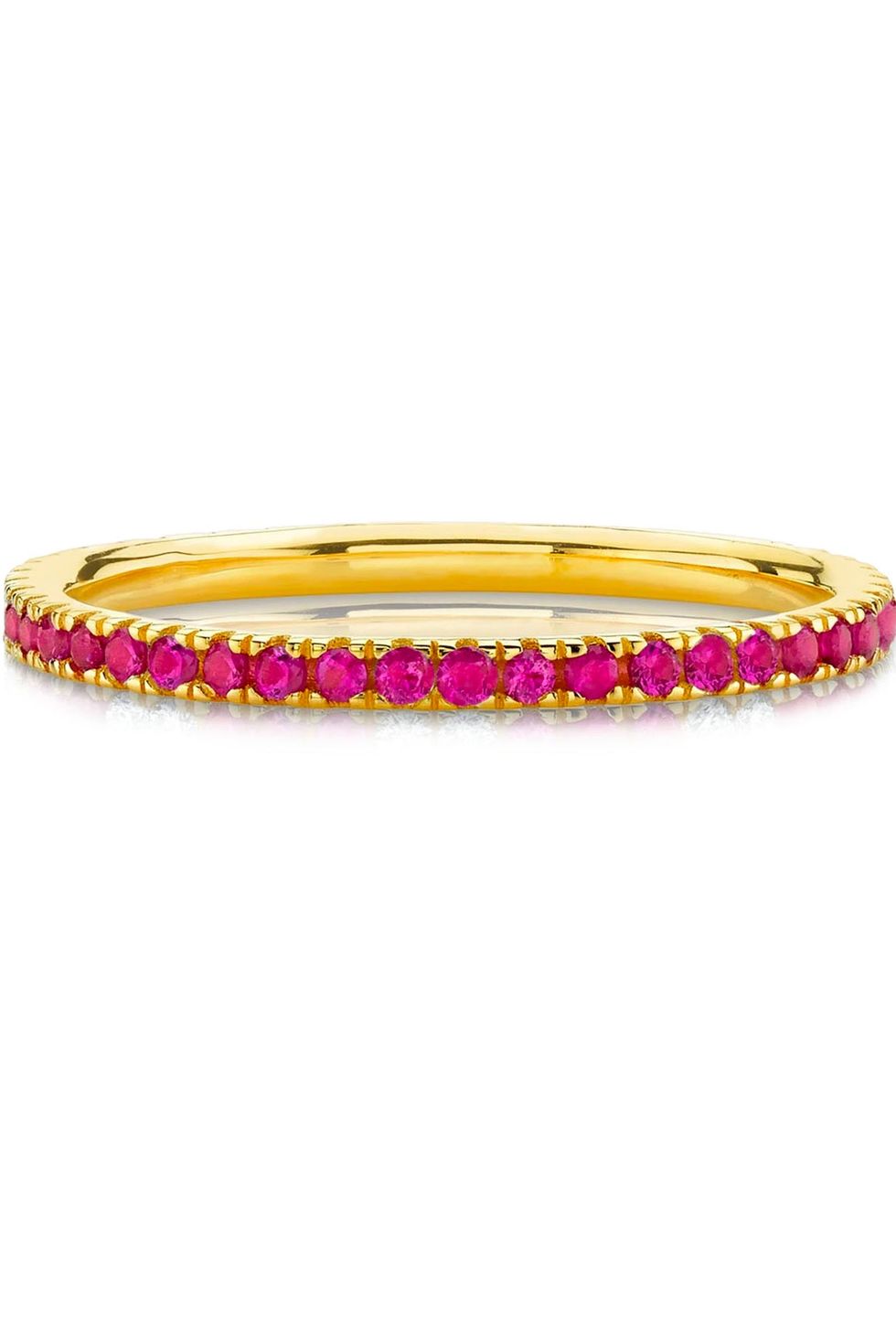 14K Yellow Gold Ruby Stackable Ring