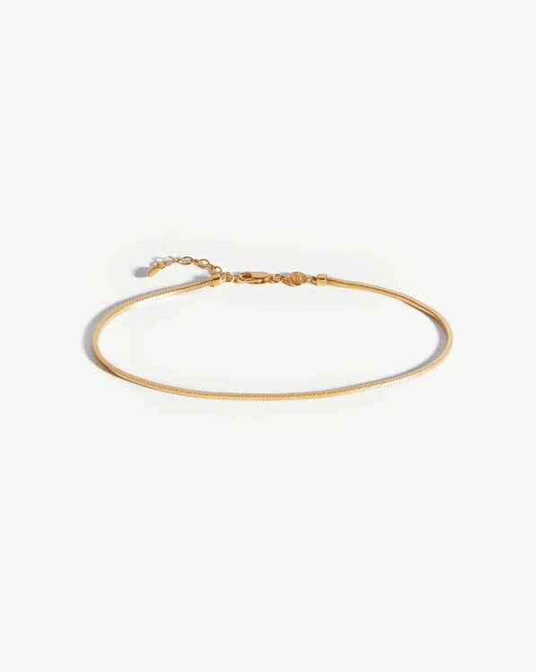 Lucy Williams Gold Square Snake Chain Anklet