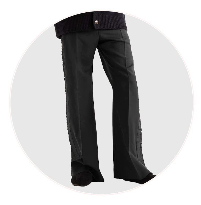 Flared Ruffled Wool and Mohair-Blend Trousers