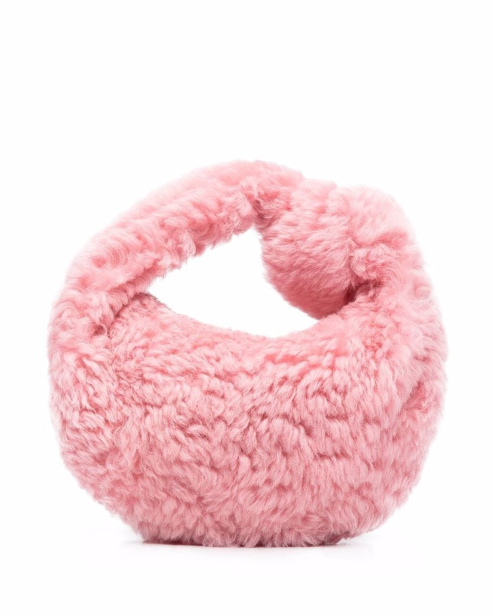 春季粉紅包包推薦：Bottega Veneta粉紅色羊毛包