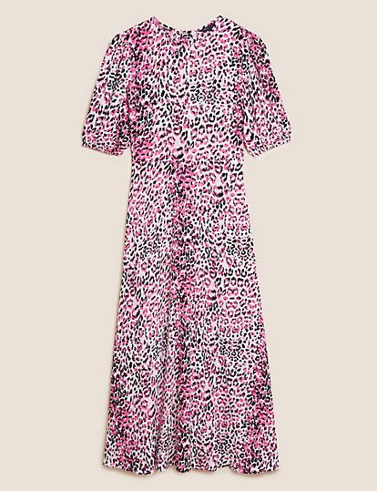 M s pink leopard hotsell print dress