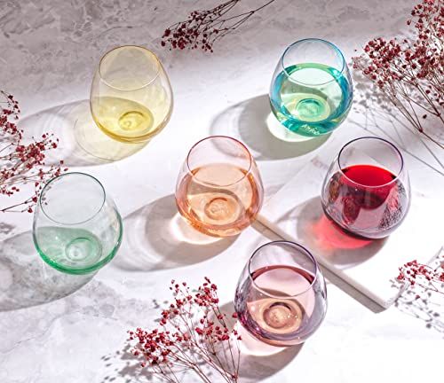 JoyJolt Stemless Wine Glass Set