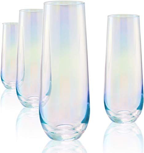 Circleware Stemless Champagne Flutes Set