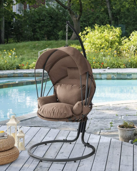 Hanging Swing Chair with Canopy Sun Shade Cover