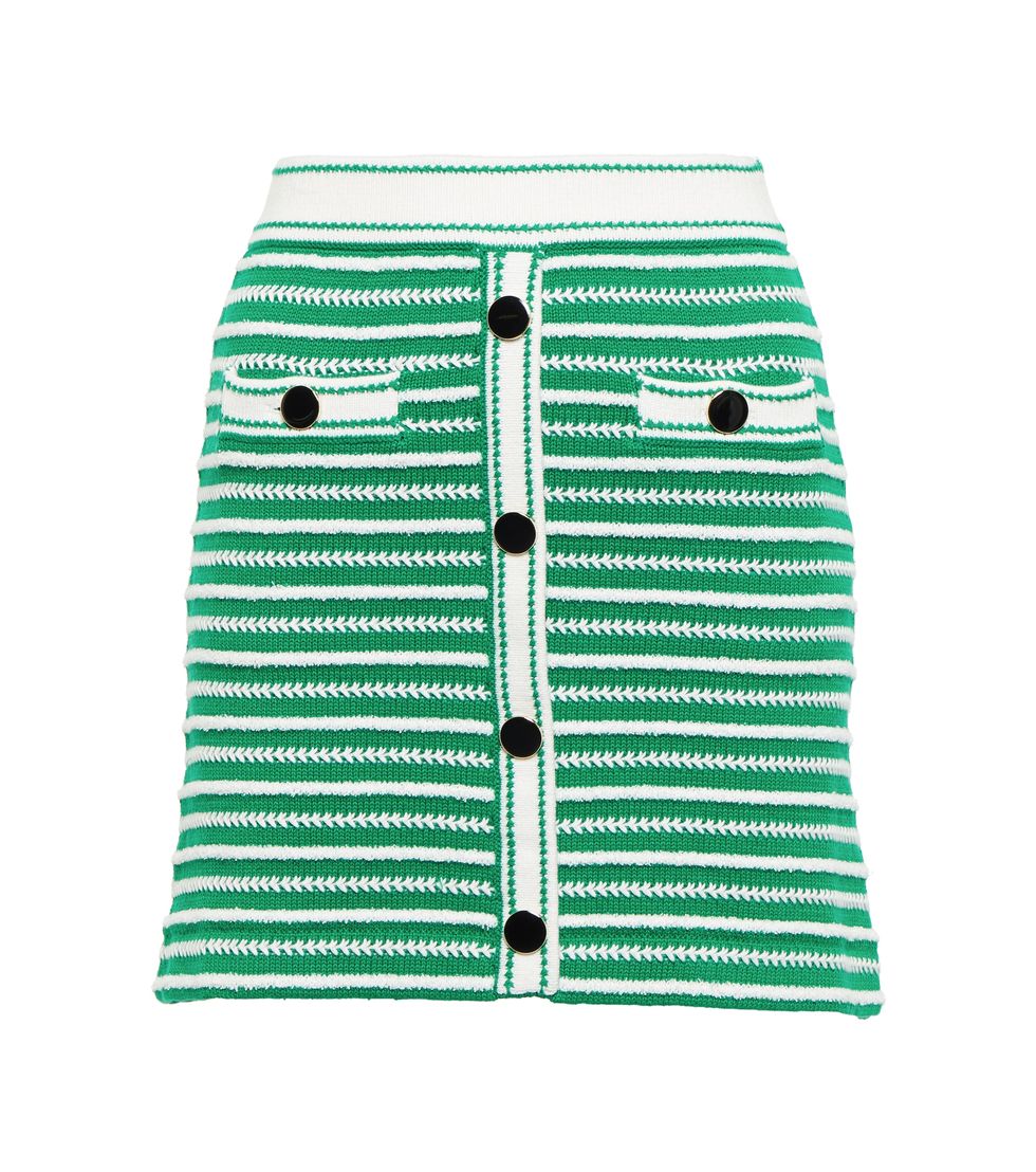 Striped Cotton-Blend Miniskirt