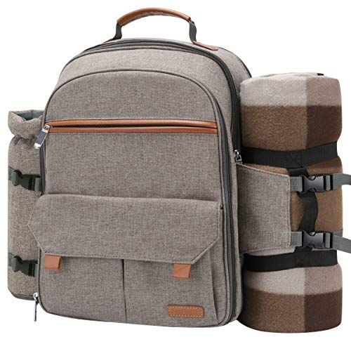 Picnic Backpack for Four with Blanket