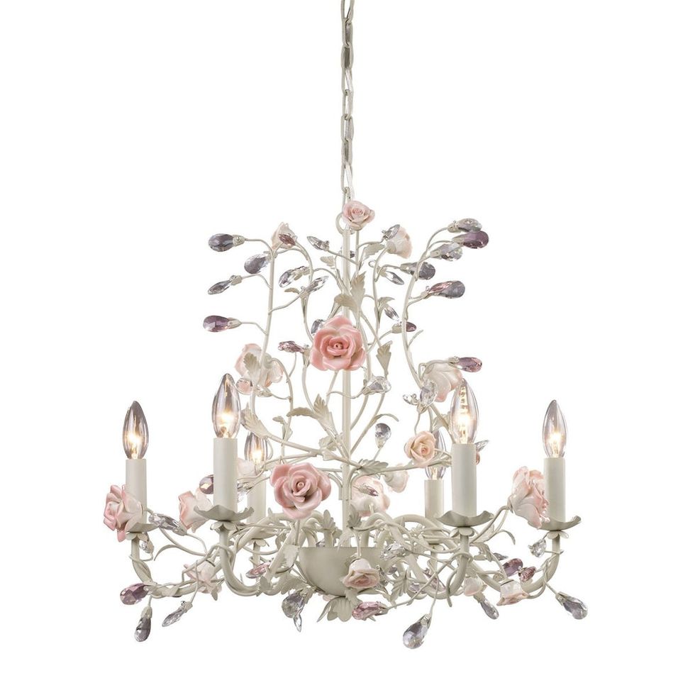 Chandelier with Porcelain Roses