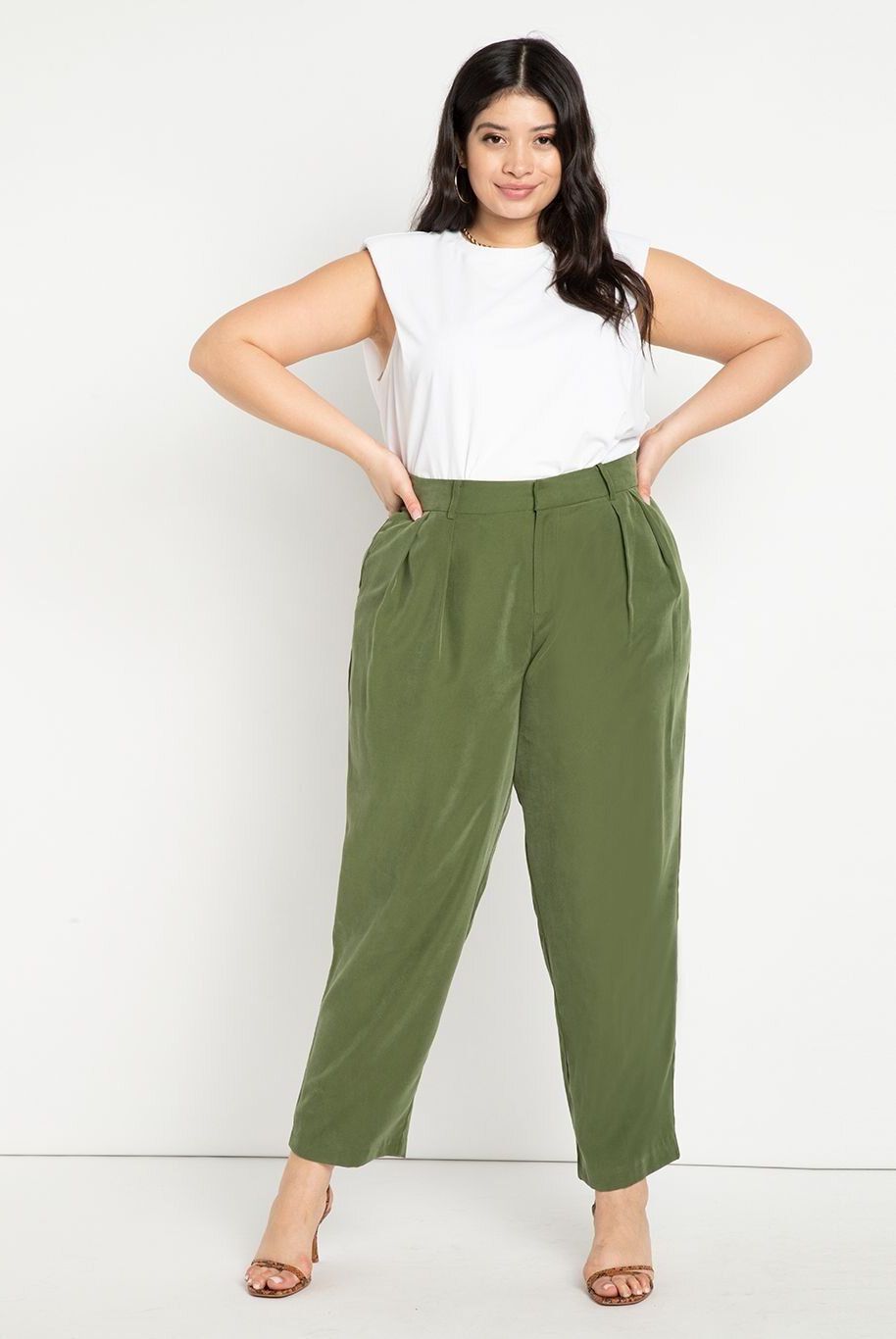Pleated Ankle Length Trouser