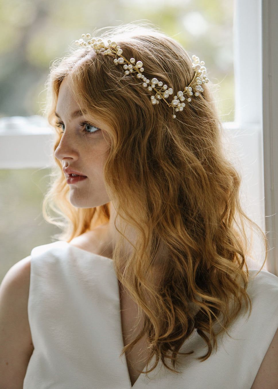 Women Wedding Bride Lace Pearl Headwear Bridal Flower Hair Clip Headdress Decor 