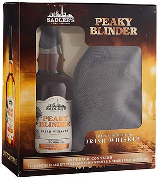 Sadler's Peaky Blinder Geschenkset mit Whiskey und Gatsby-Cap (70 cl)
