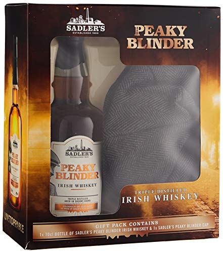 Set de regalo de whisky Sadler's Peaky Blinder y gorra estilo Gatsby (70cl)