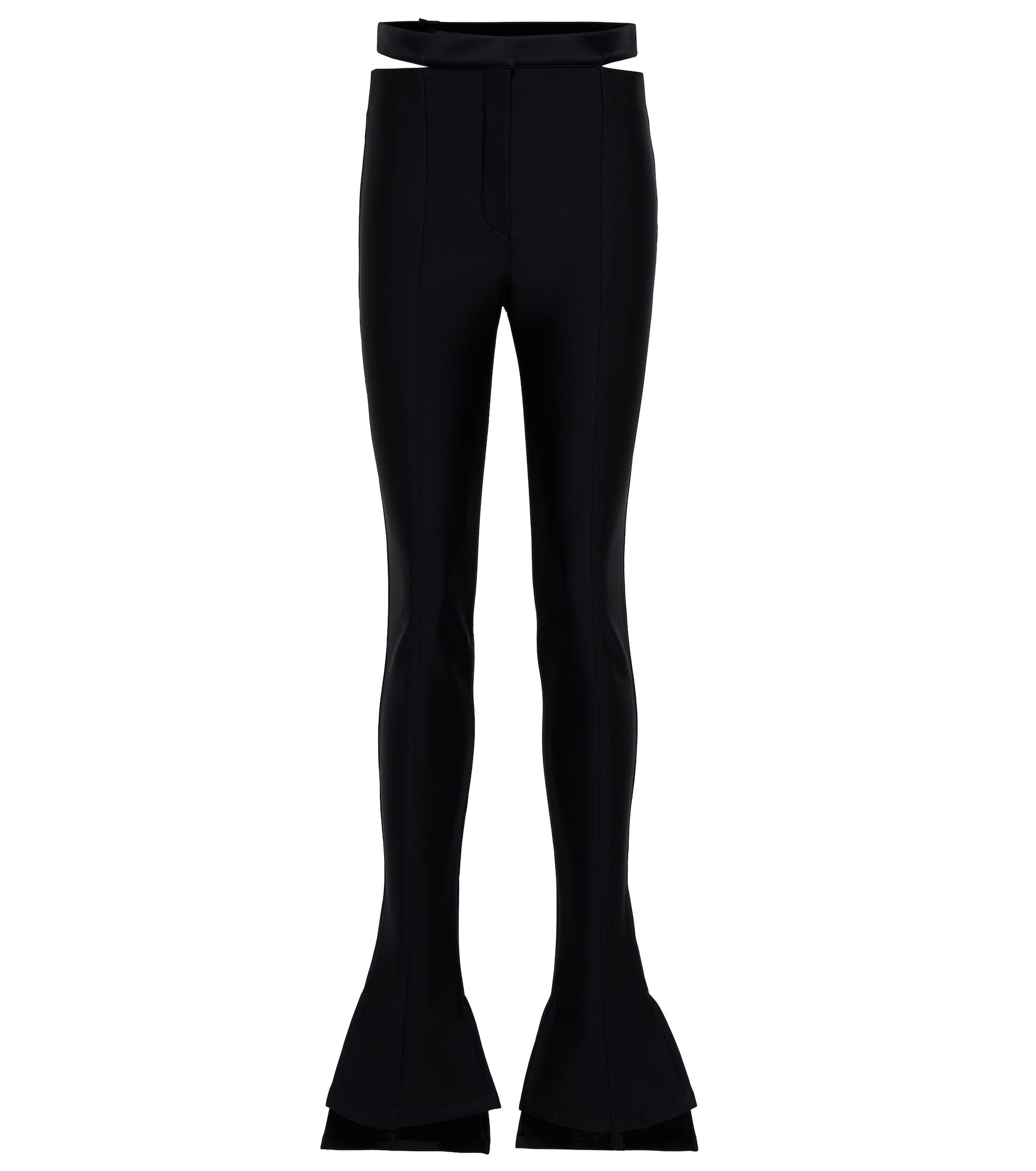 Cutout scuba mid-rise flared pants