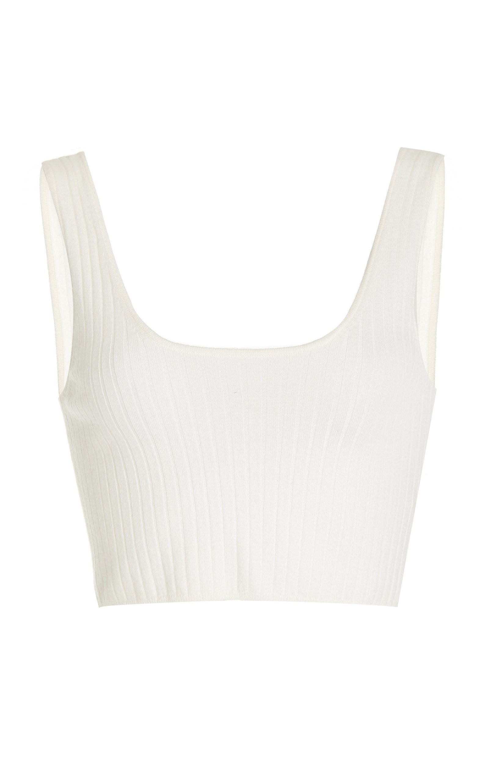 Gaiola Ribbed Wool-Cashmere Cropped Top