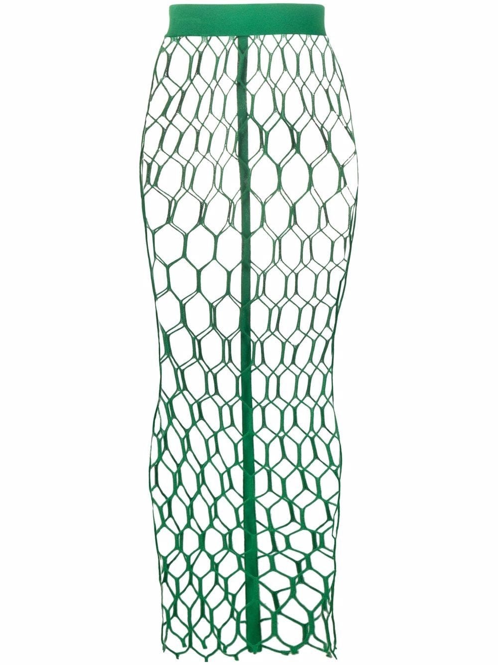 Nina Ricci open-knit fish-net skirt