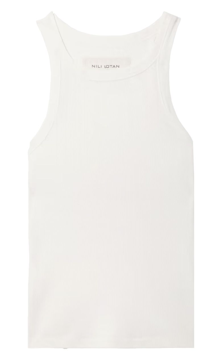 Jennifer ribbed cotton-jersey tank