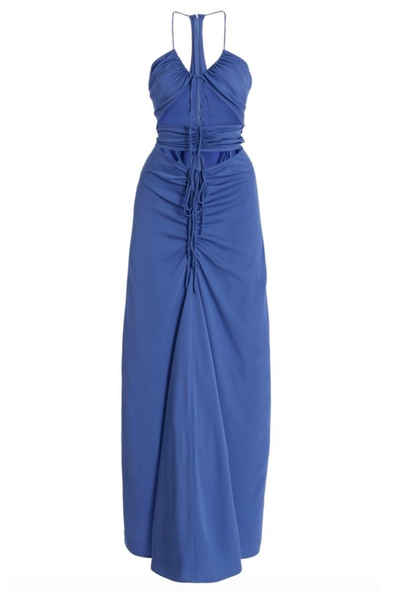 Disconnect Draped Cutout Satin Maxi Dress