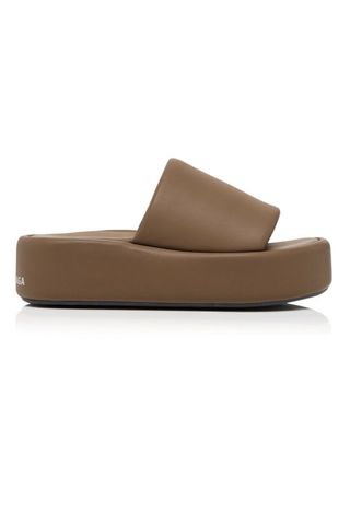Rise Leather Platform Slide Sandals
