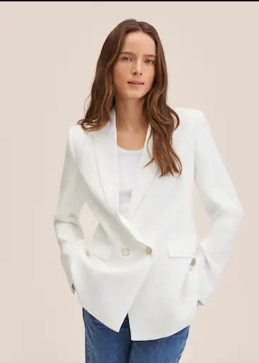 Double-breasted suit blazer