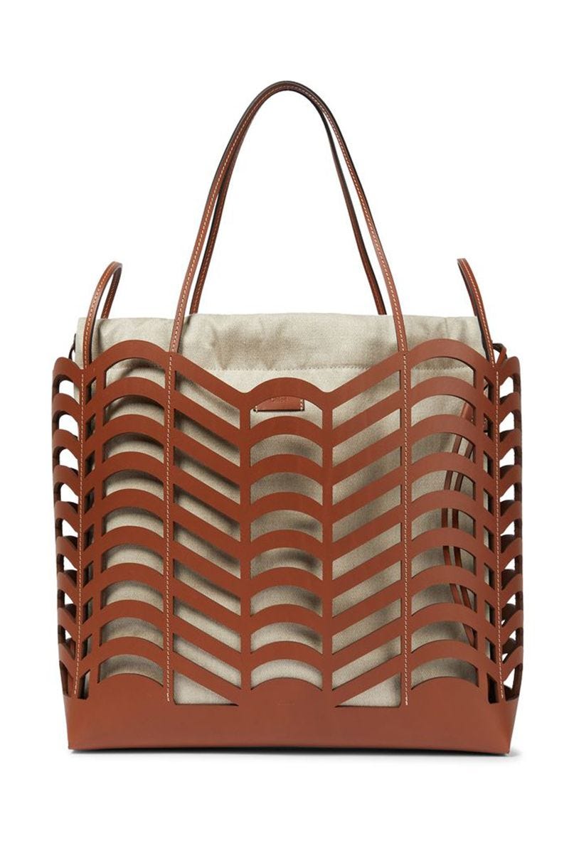 Kayan cutout leather tote