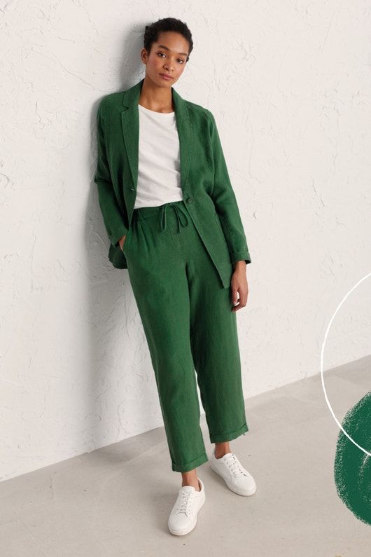 green pant set