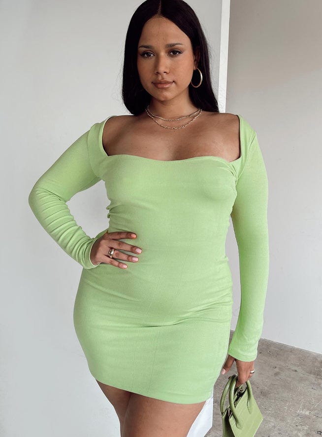 Nolan Mini Dress Green Curve