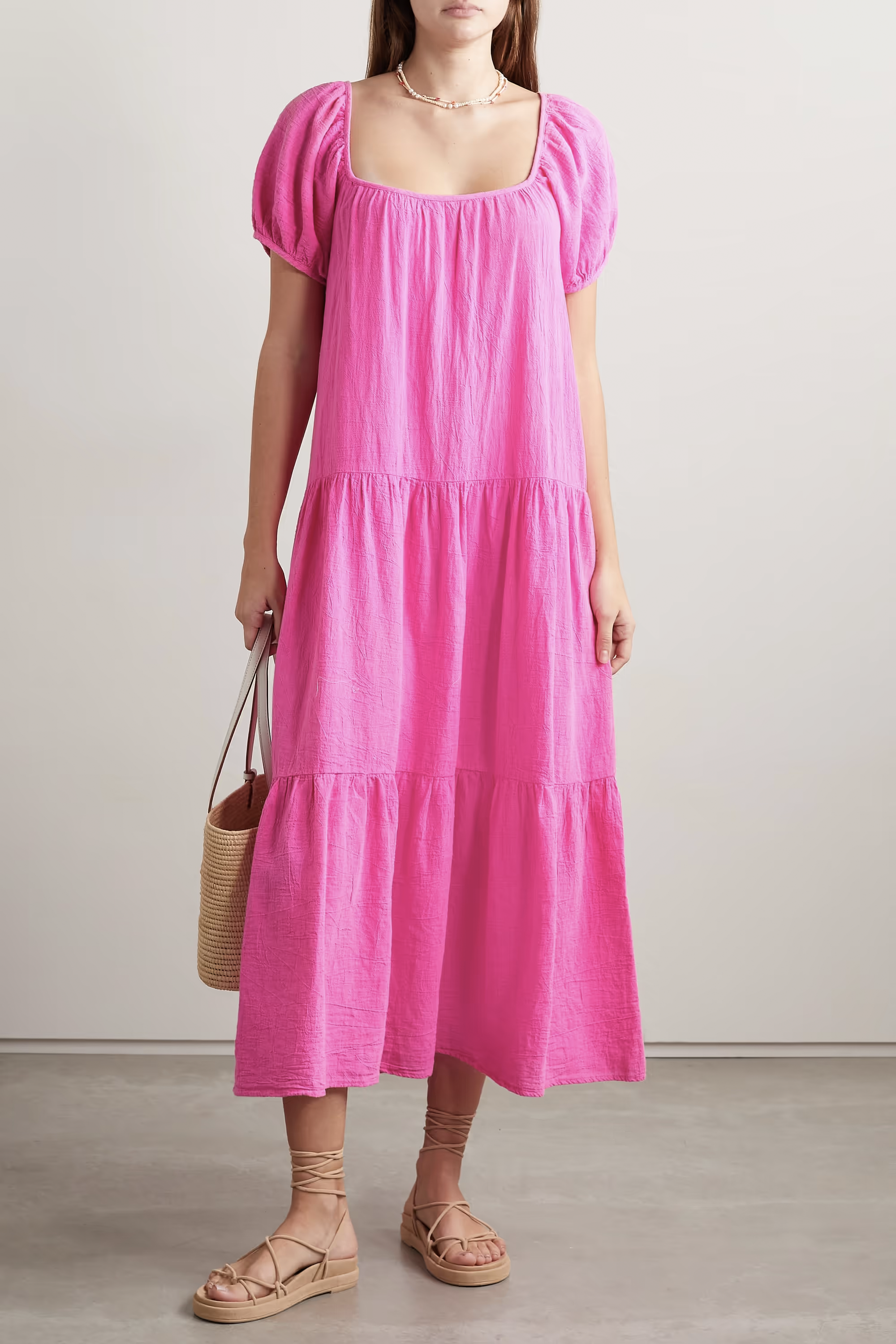 Elodie cotton-gauze midi dress