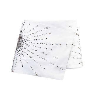 Embroidered Wrap Miniskirt