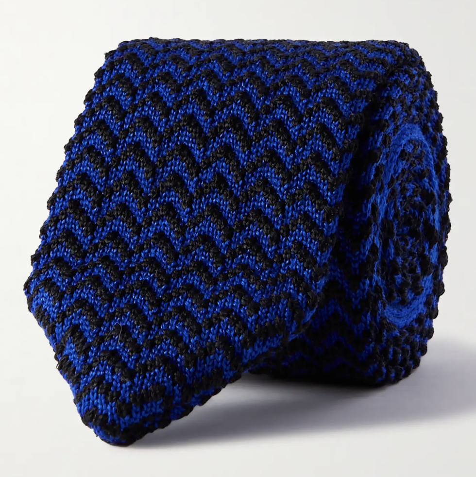 Knitted Wool and Silk-Blend Tie