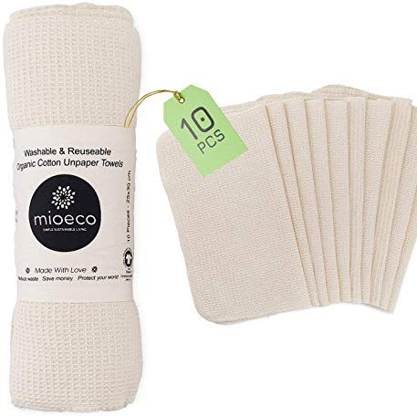 MioEco Organic Reusable Paper Towels (10 Towels)