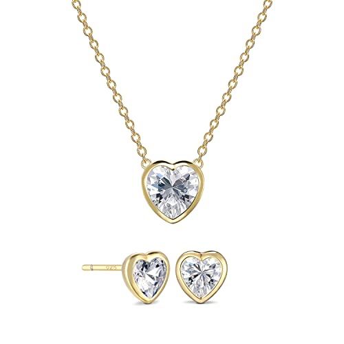 14K Gold Plated 925 Sterling Silver Necklace Set