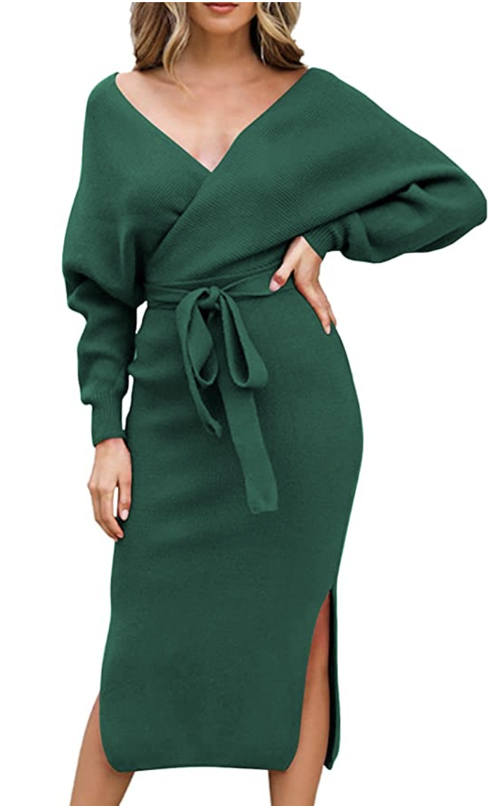 Sweater Bodycon Belted Dress