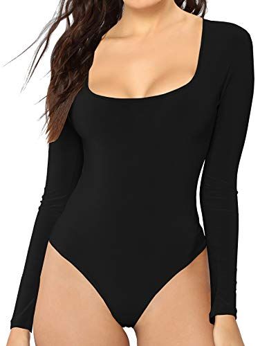 Scoop Neck Long Sleeve Basic Bodysuit