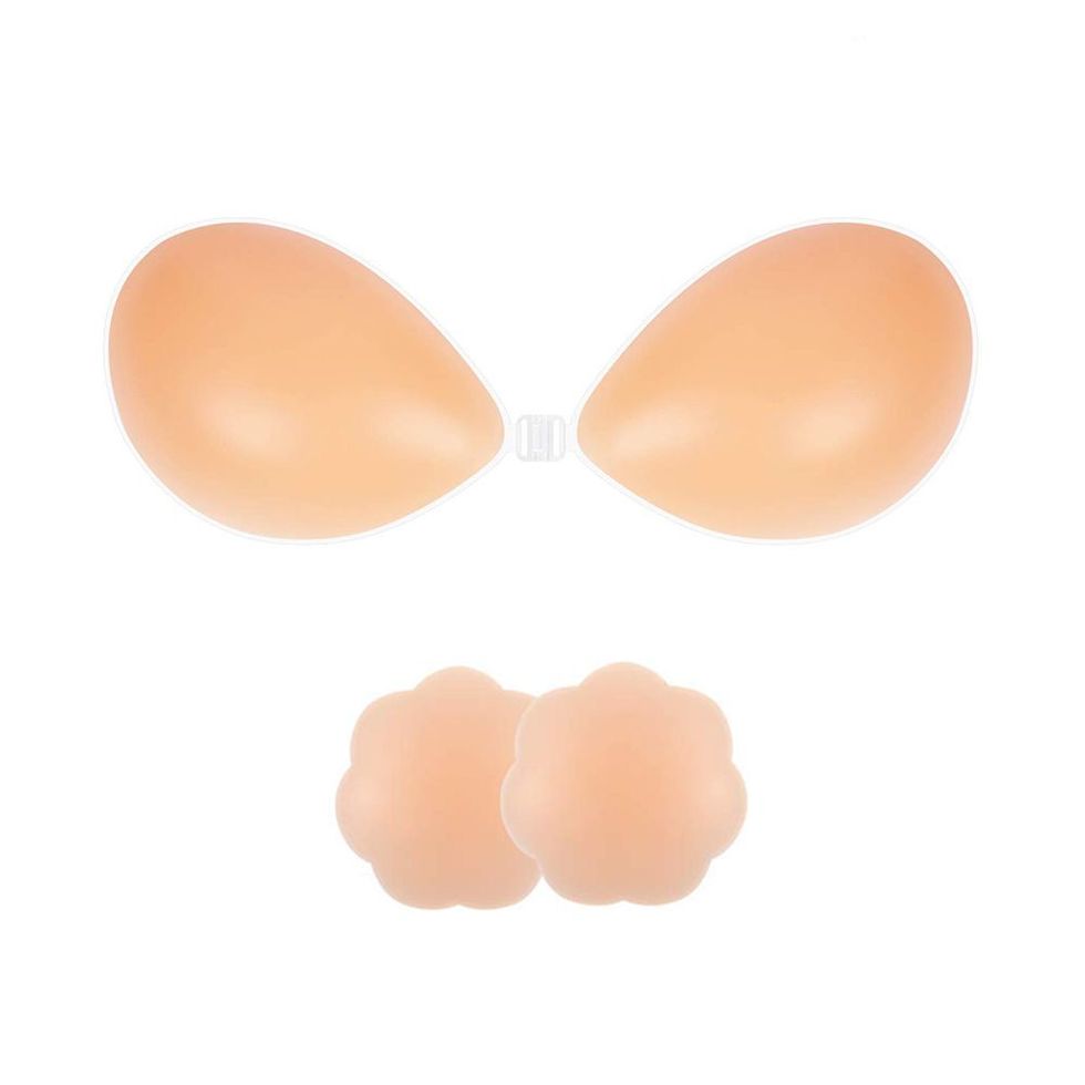 Women Voluptuous Bra Invisible Lift Up Bra Silicone Adhesive Lift Bra  Adhesive Conceal Silicone Tape with Strap Conceal, Beige, H : :  Clothing, Shoes & Accessories