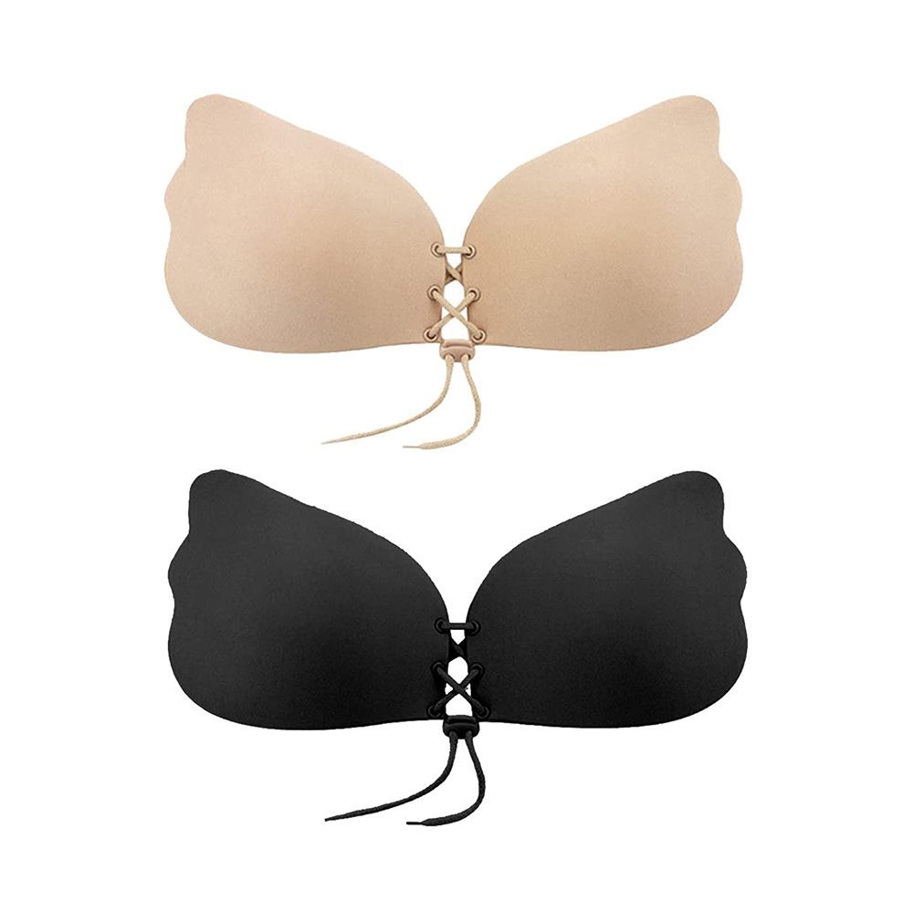 Womens Silicone Adhesive Lace-up Bra 