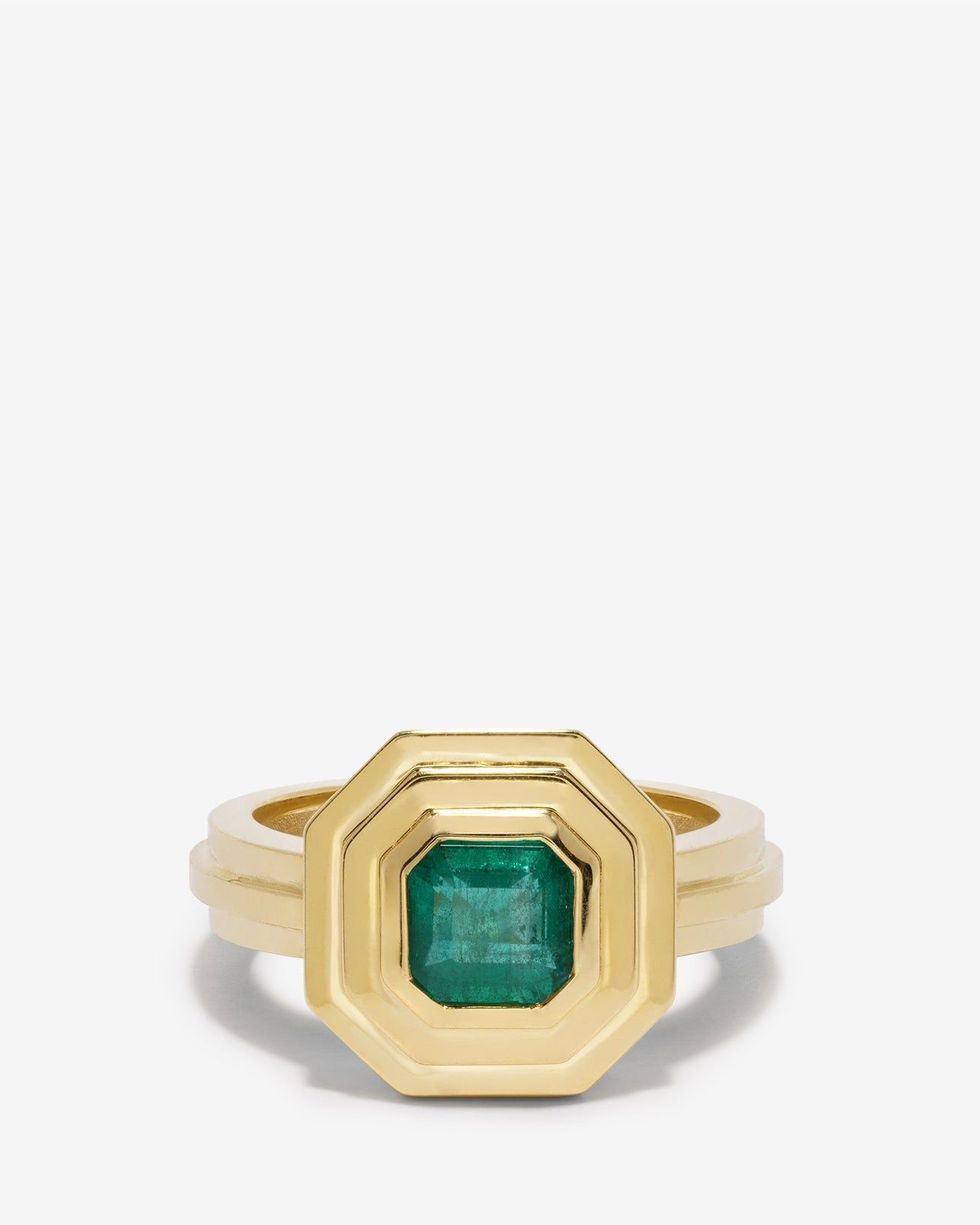 Staircase 2-Tier Square Emerald Ring