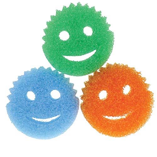 Scrub Family Functional Sponge Scrubber Set - Daddy Mommy Daily Scrub  Sponge, Smiley Happy Face, Firm in Cold and Soft in Warm, Scratch Free, No  Odor
