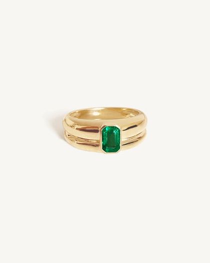 Emerald Françoise Stacked Ellipse Ring II 