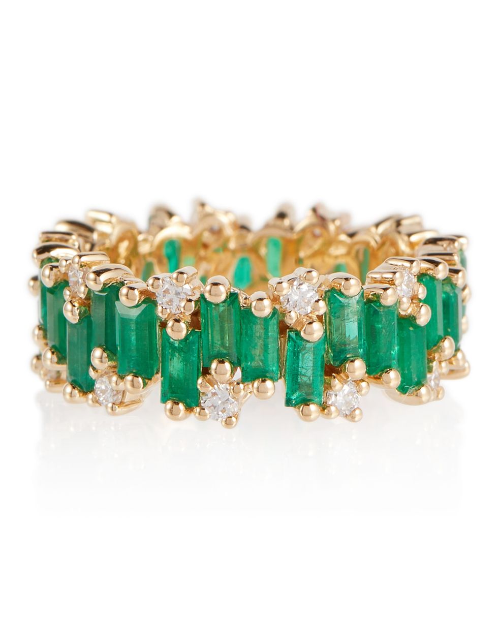 18kt Gold Ring With Emeralds