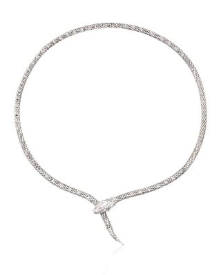 Italian Sterling Silver Diamond-Cut and Polished Snake Collar Necklace