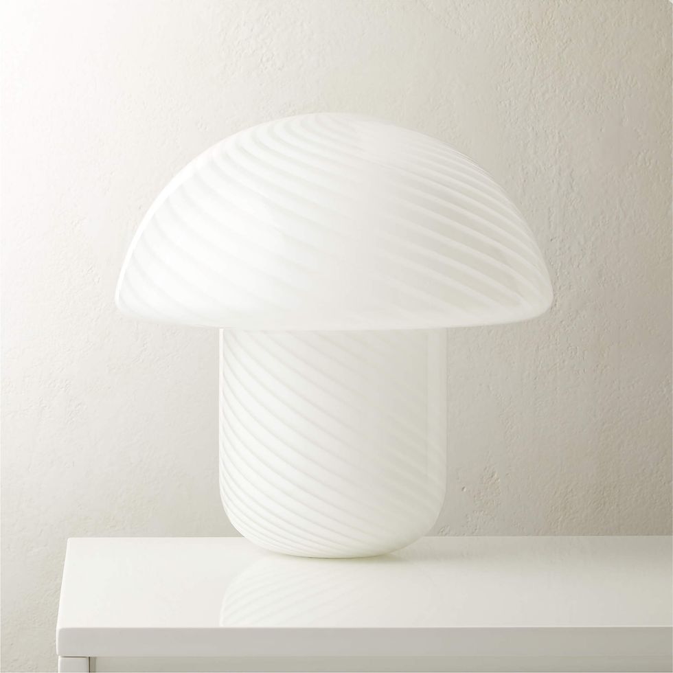 Senza White Glass Table Lamp