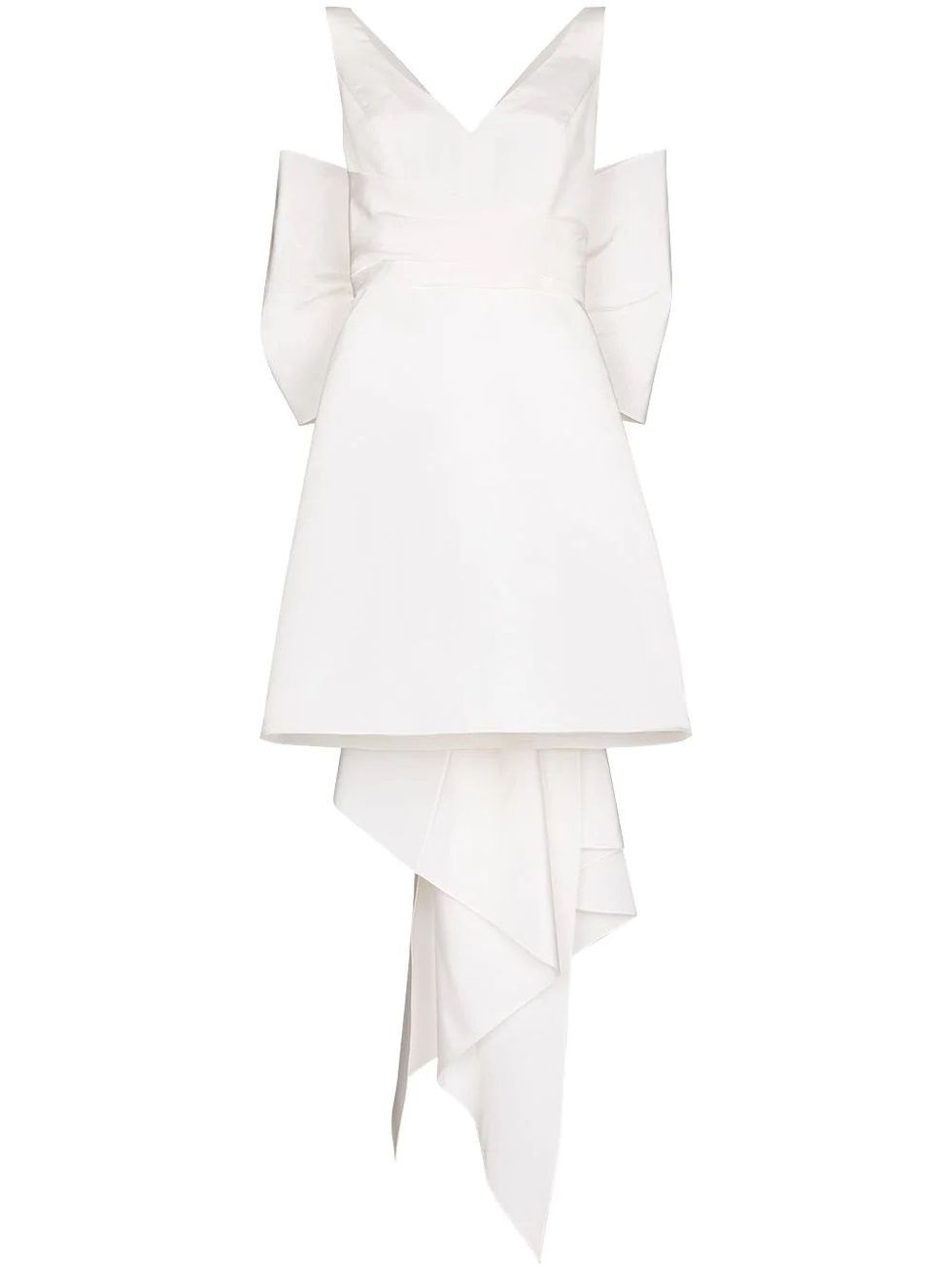 「典雅甜美」輕婚紗推薦：Carolina Herrera蝴蝶結曳尾設計短洋裝