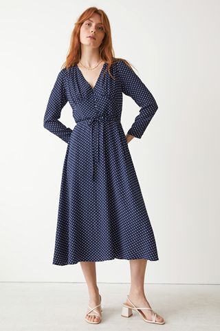 Flowing Printed Midi Dress - The Best Long Sleeve Dress