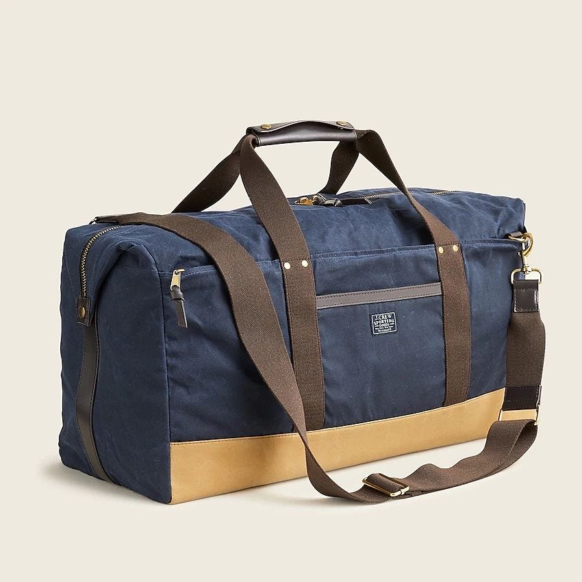 J.Crew Waxed-Canvas Duffel Bag