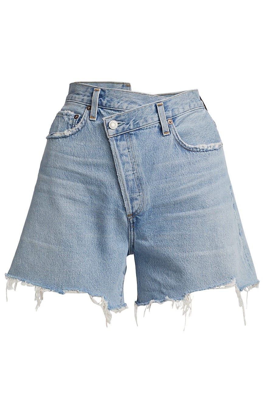 Criss-Cross Denim Shorts